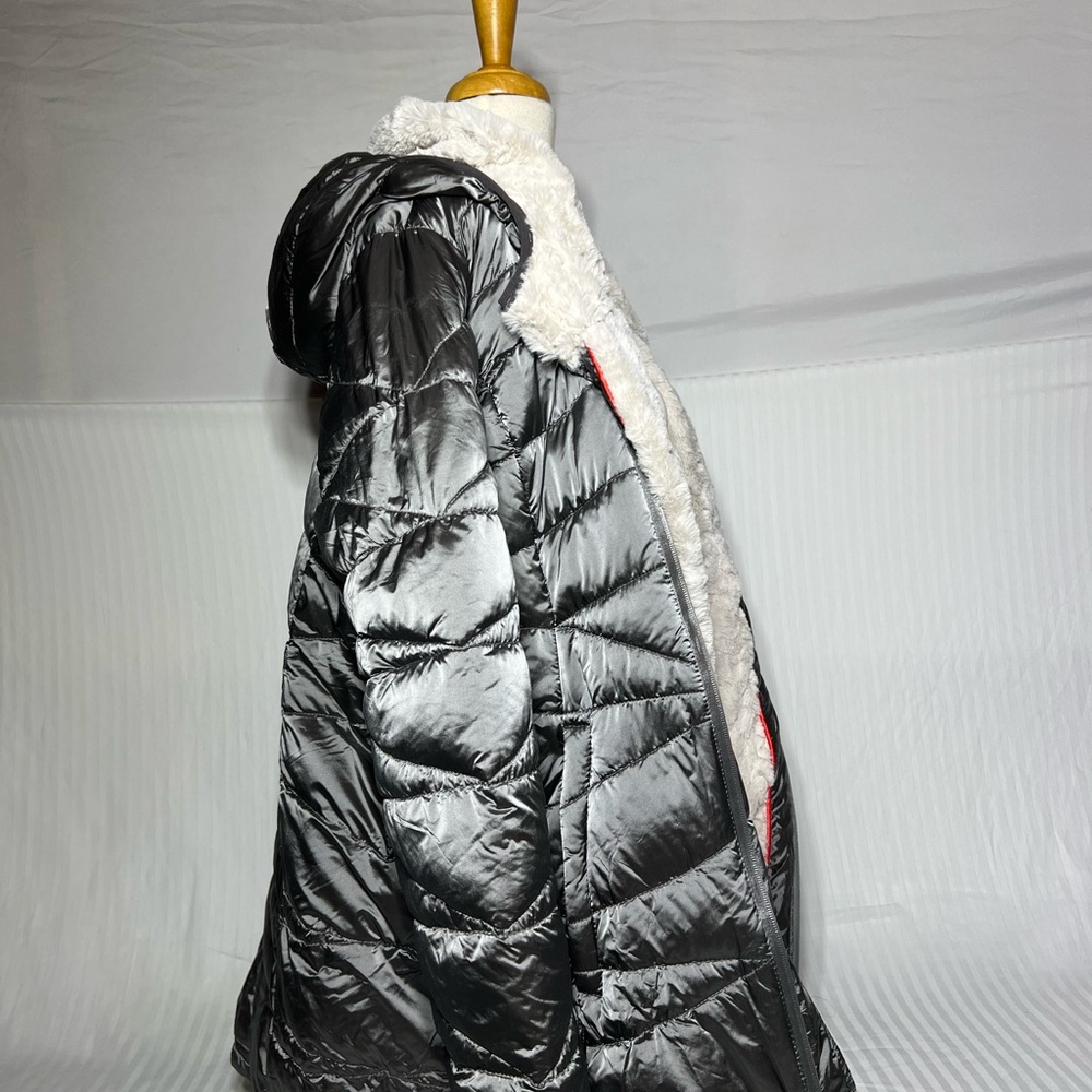 Steve Madden Chic Metallic Hooded Puffer Jacket